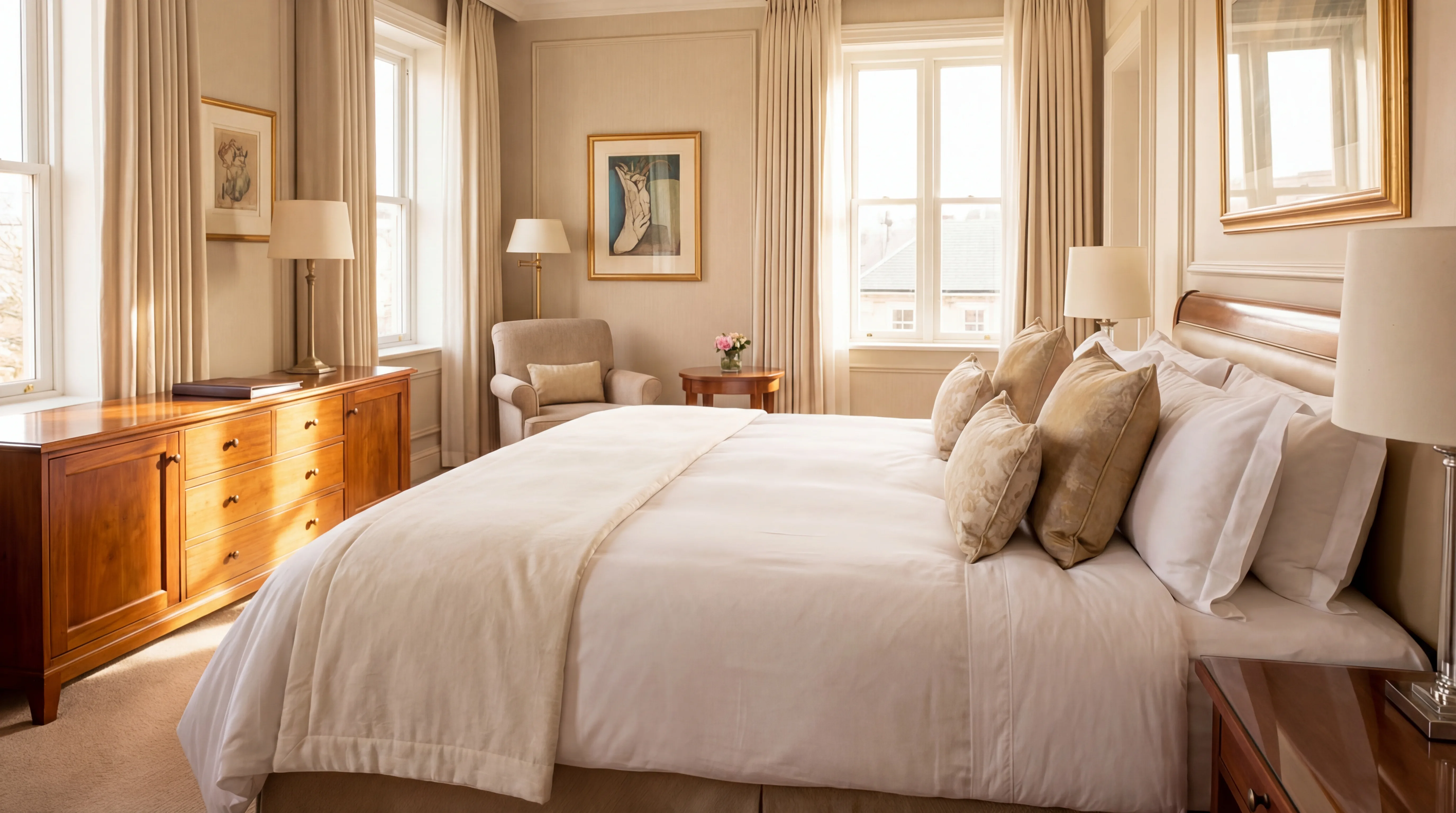 Lit parfaitement dress&eacute; dans un logement g&eacute;r&eacute; par La Clef Troyenne